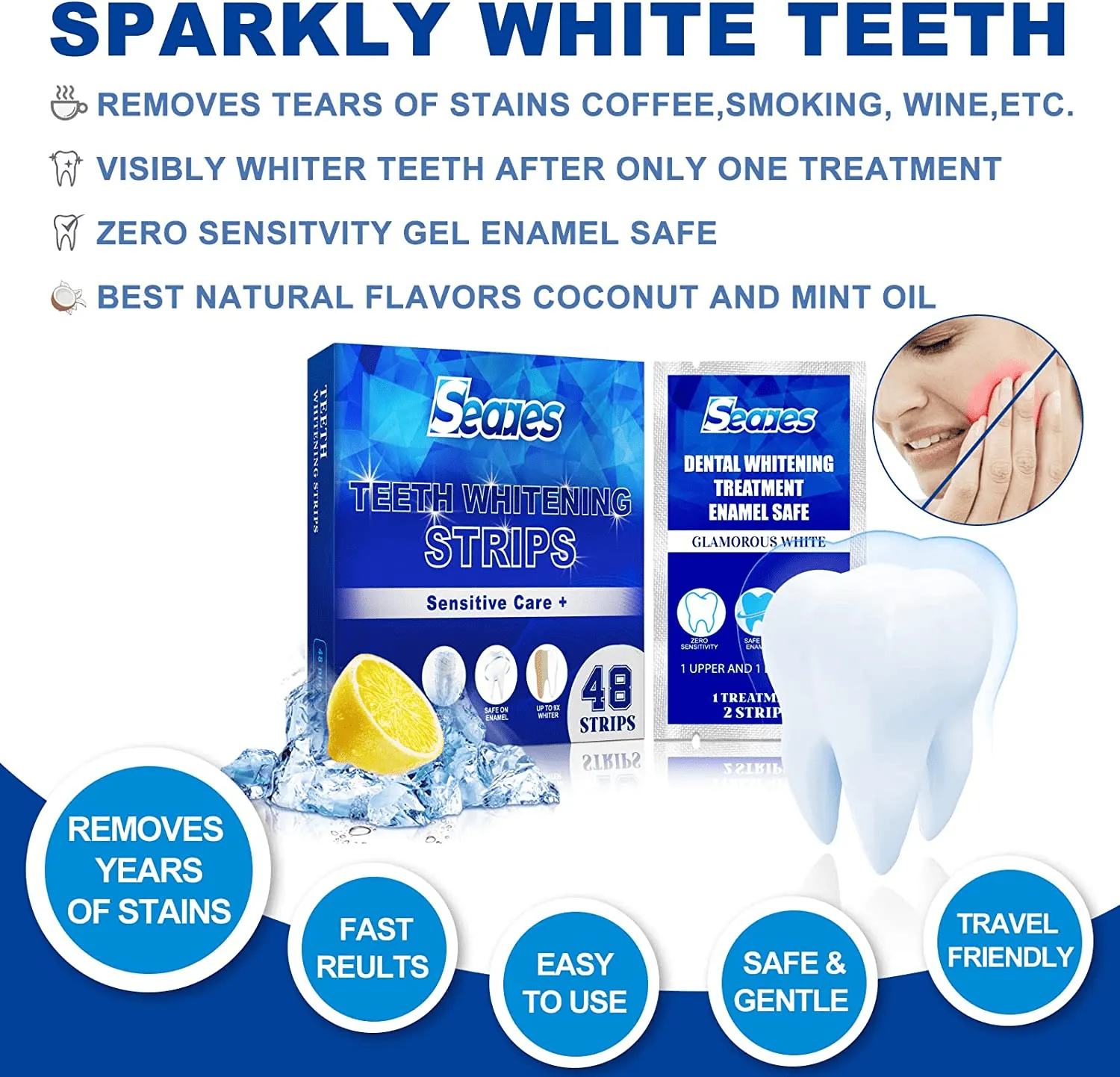Teeth Whitening Strips with Mouth Opener