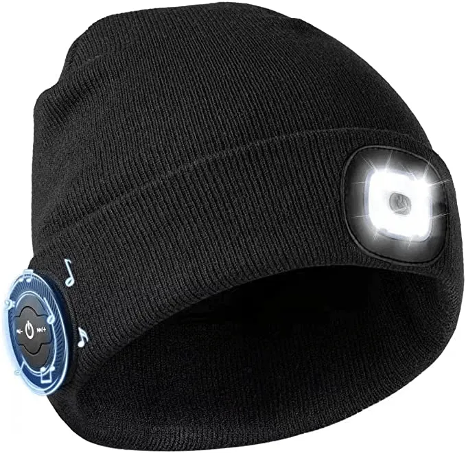 Led Beanie Hat with Wireless Headphones