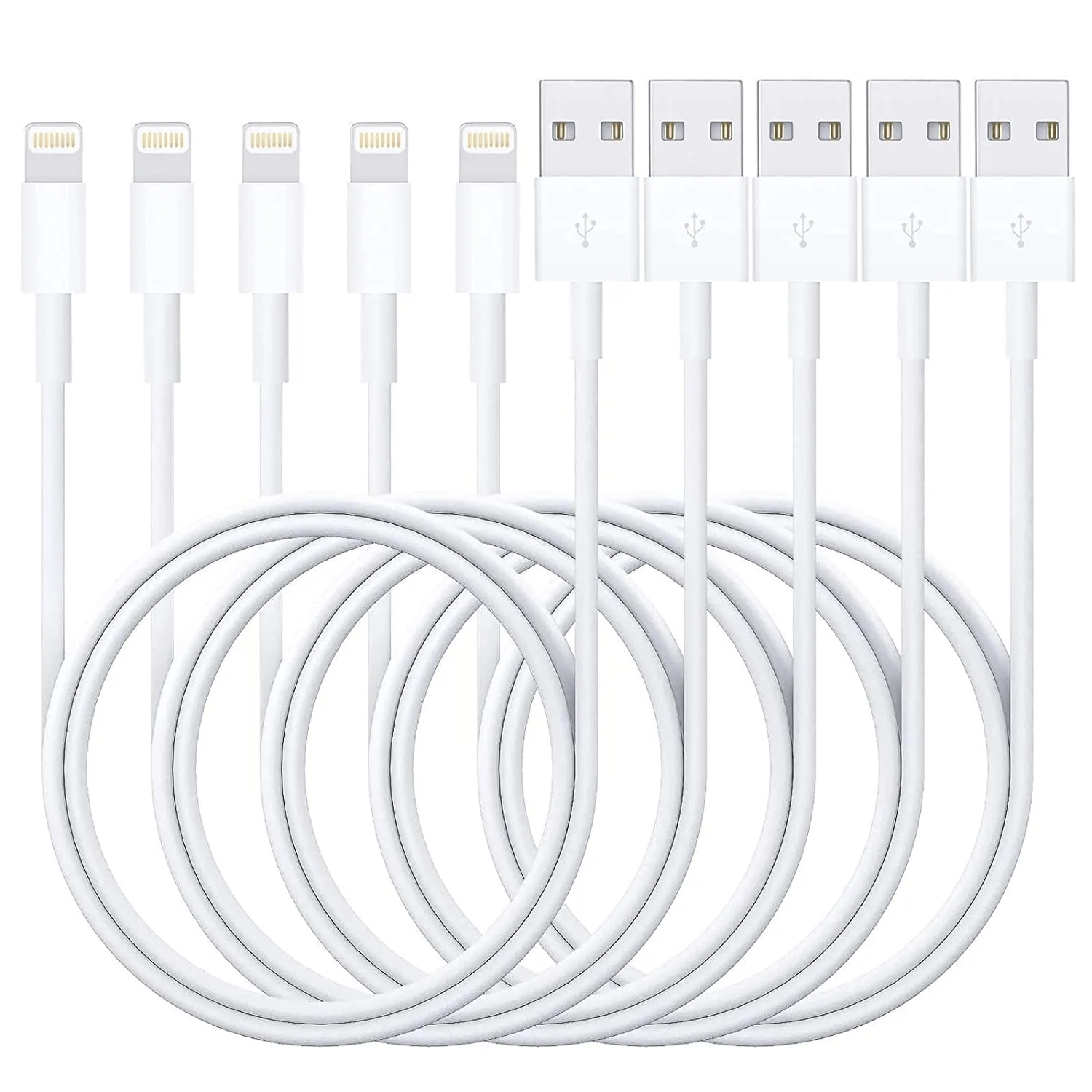 5 Pack Fast Charging & Sync iPhone Charger Wire