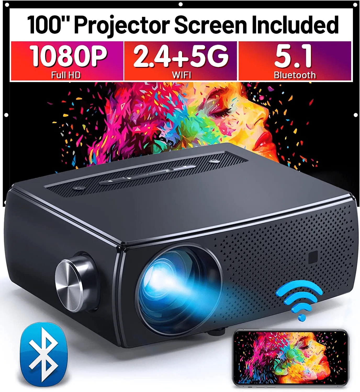 Mini Projector 1080P Full HD