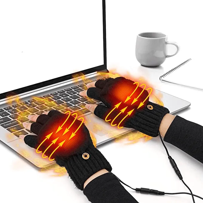 USB Heated Fingerless Gloves
