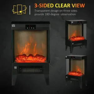 HOMCOM Electric Fireplace Heater, Freestanding Quiet Heater