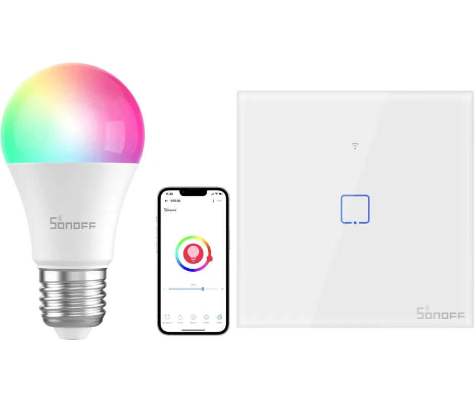 Sonoff WiFi Smart RGBCW Bulb E27 and Smart Light Switch