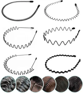 Elastic Wavy Spring Wave Hair Band, Non-slip Metal Hair Hoop