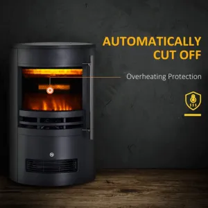 Freestanding Electric Fireplace, Indoor Heater Fire Stove with Log Burner Effect