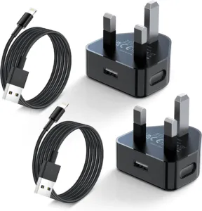 iPhone Charger Plug and 2 Pack 1M Lightning Cable