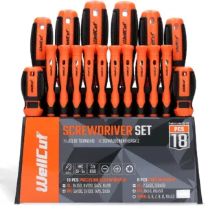 Screwdriver Set Magnetic, Pro Quality Hand Tools 18 Piece