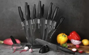 Chef Kitchen Knife Set Stainless Steel with Knife Sharpener