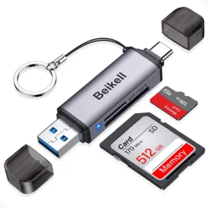 USB C Card Reader with Mini USB 3.0