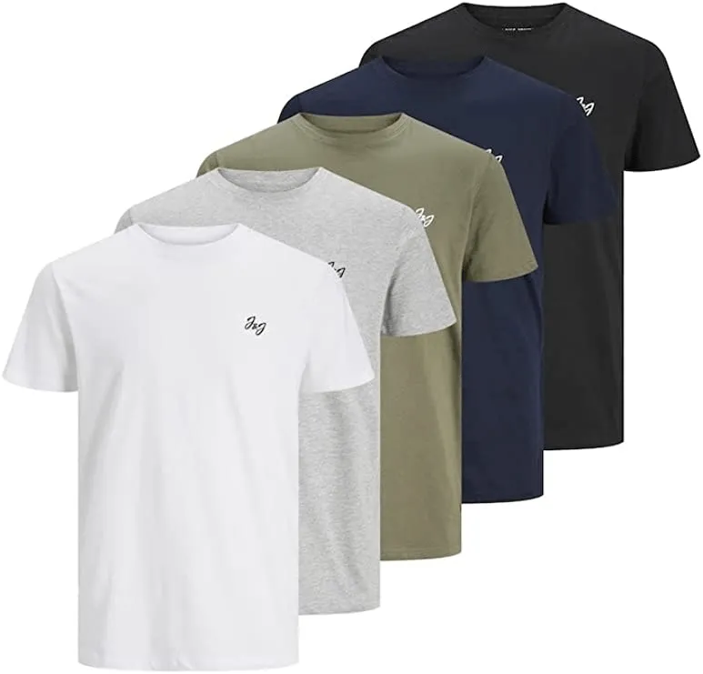 Jack & Jones Mens T-Shirts Multipack Short Sleeve