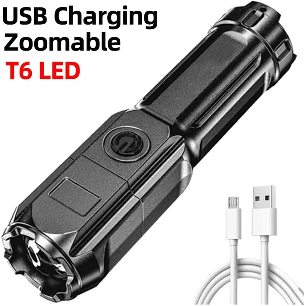 USB rechargeable LED torch flashlight