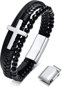 Cross Leather Bracelet For Men