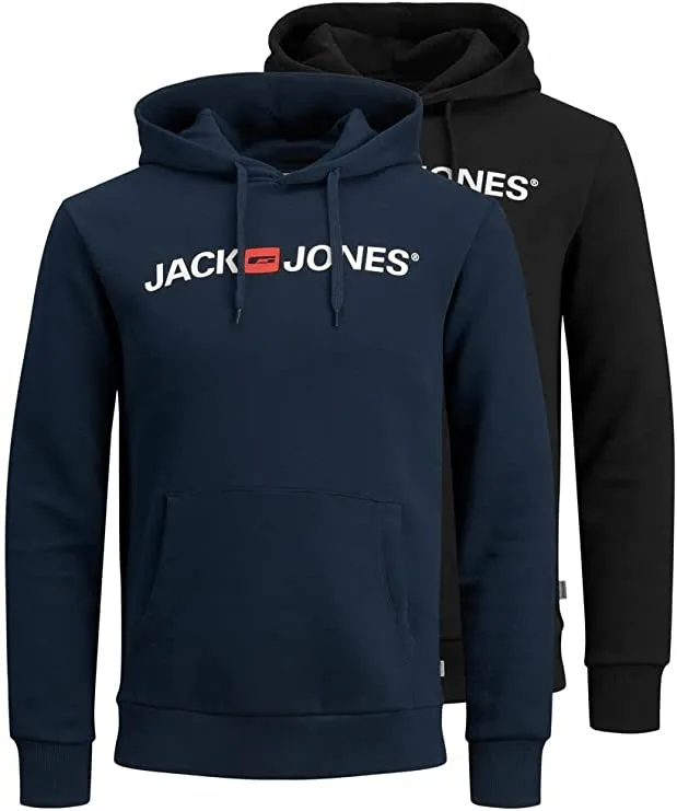 Jack & Jones Men’s 2 Pack Long Sleeve Pullover Hoodie