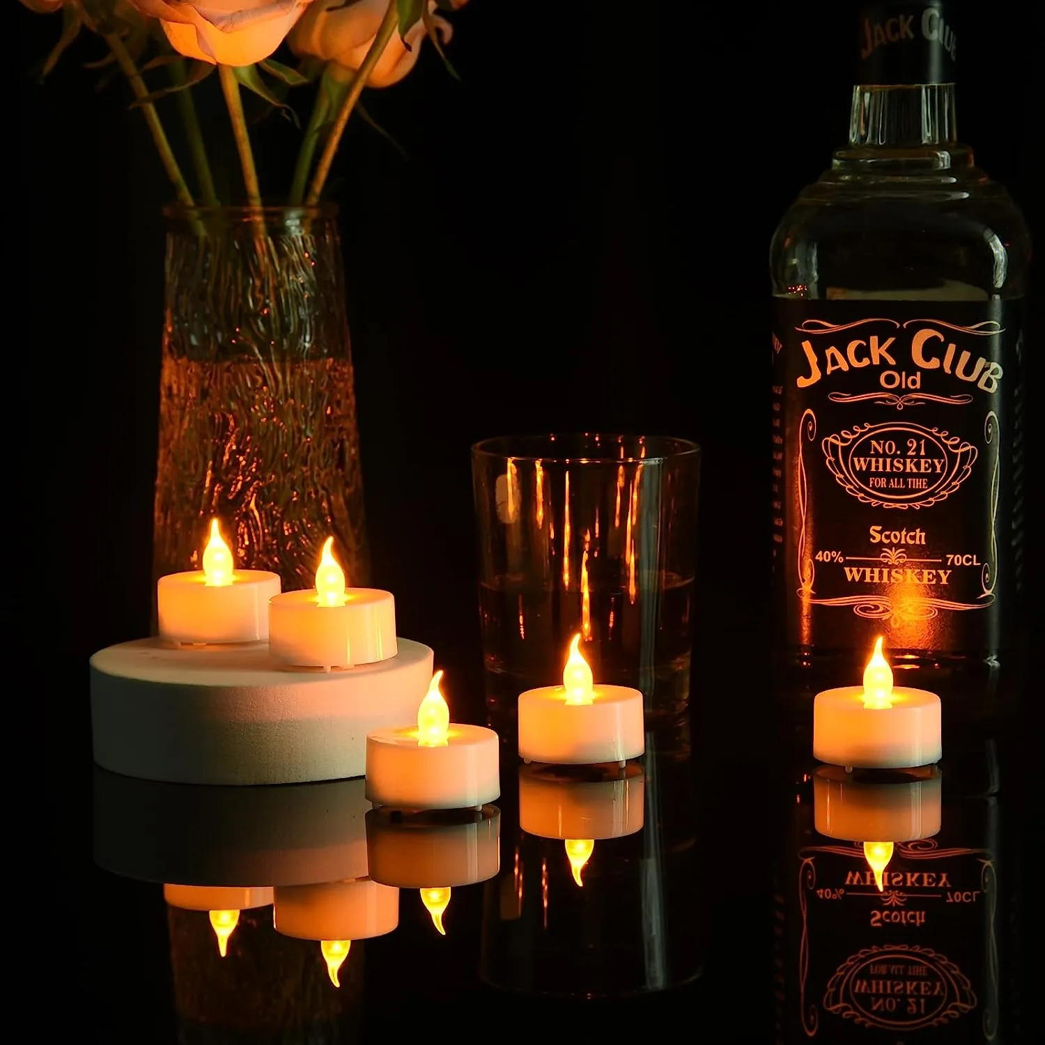 Battery Operated Candles with Warm Yellow Lights