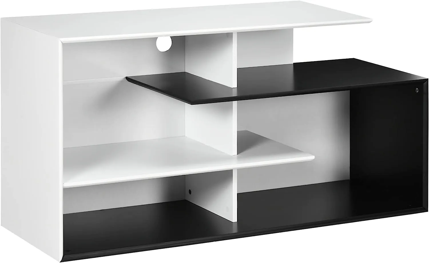 TV Table with Open Storage Shelves