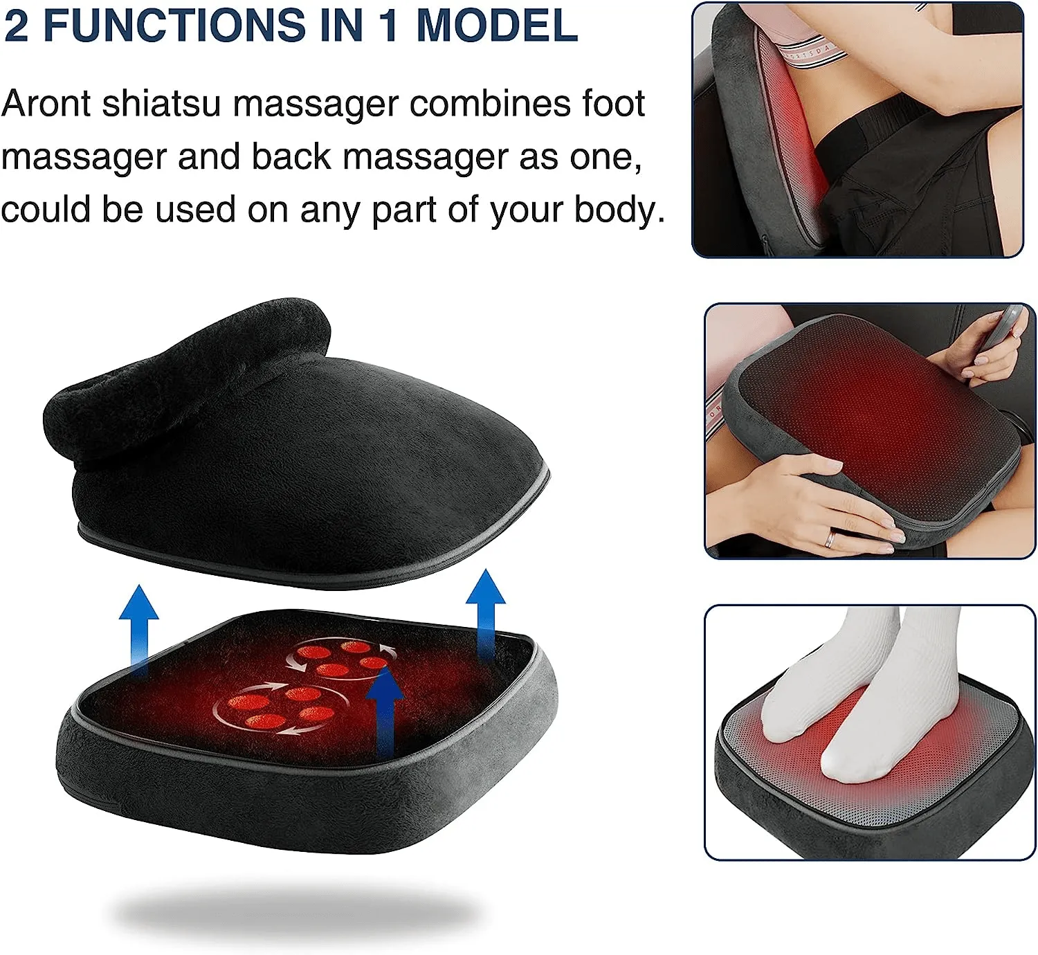 Deep Shiatsu Feet Kneading with Heat