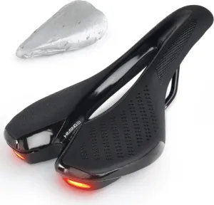 Comfortable Bicycle Seat with Rechargeable Light