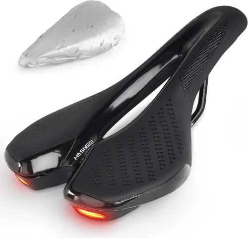 Comfortable Bicycle Seat with Rechargeable Light