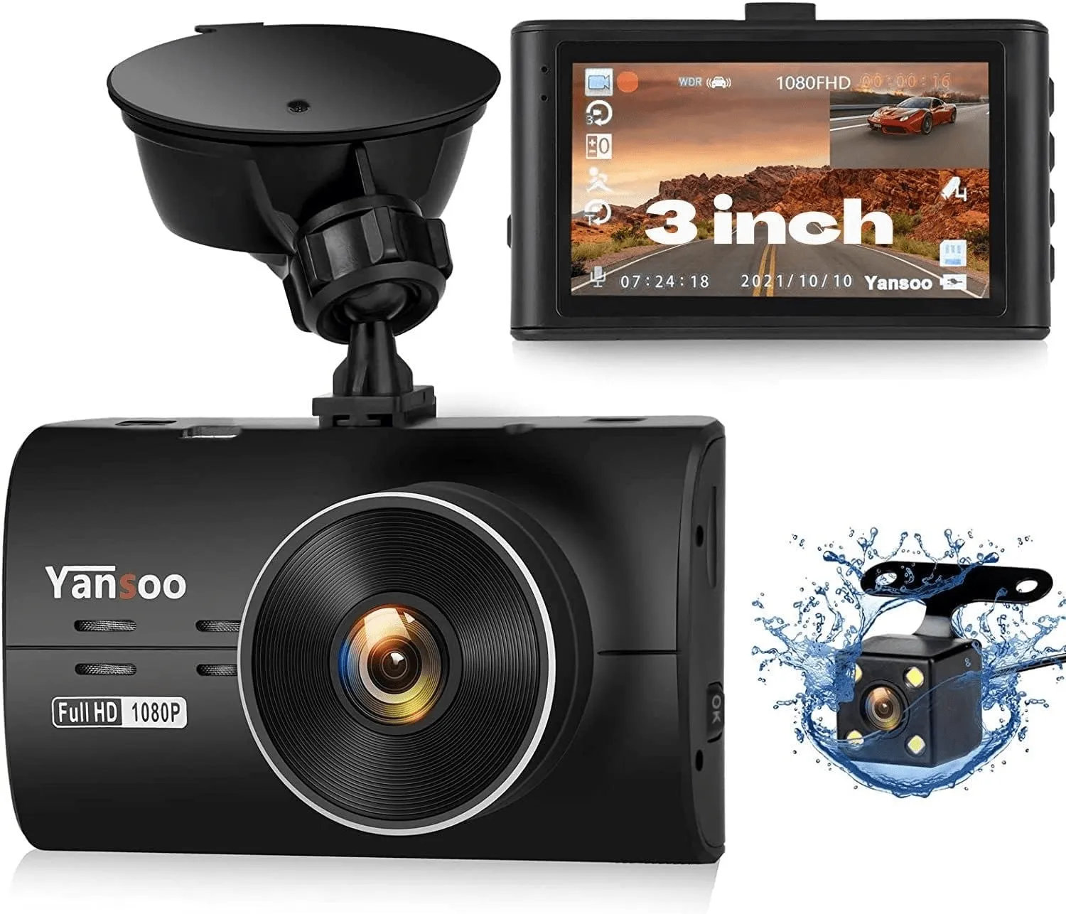 Dash Cam Front and Rear Dash Camera