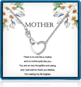 Show Your Love with Our 925 Sterling Silver Infinity Heart Necklace for Mother