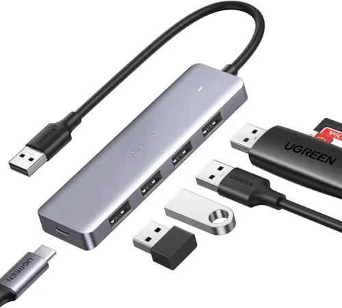 Ultra Slim 4 Port USB 3 Hub with 5Gbps Data Transfer