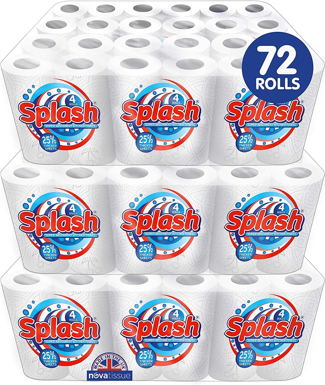 72 Rolls of Splash 2-Ply Kitchen Towel