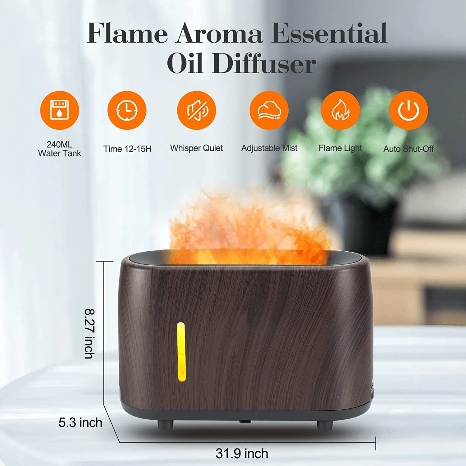 Aromatherapy Diffuser with Imitation Flame