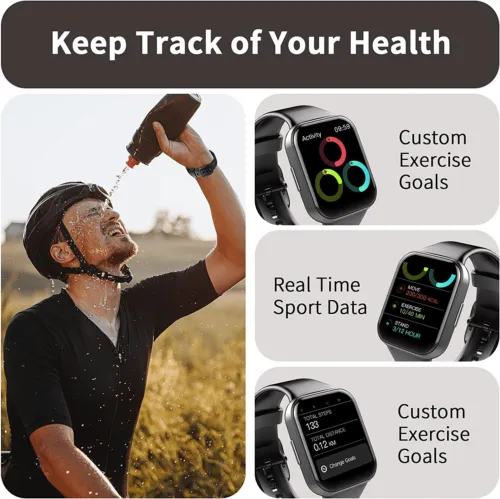 Waterproof Activity Tracker Step Counter Watch with Heart Rate