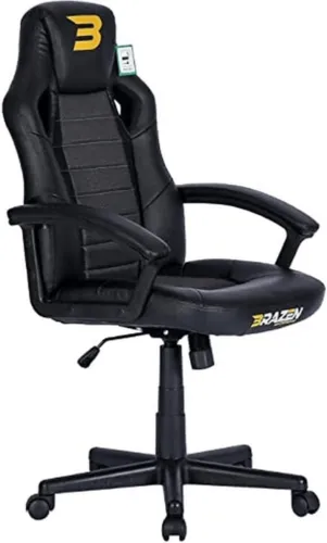Gaming Chair Ergonomic PU Leather Adjustable Seat with Armrest
