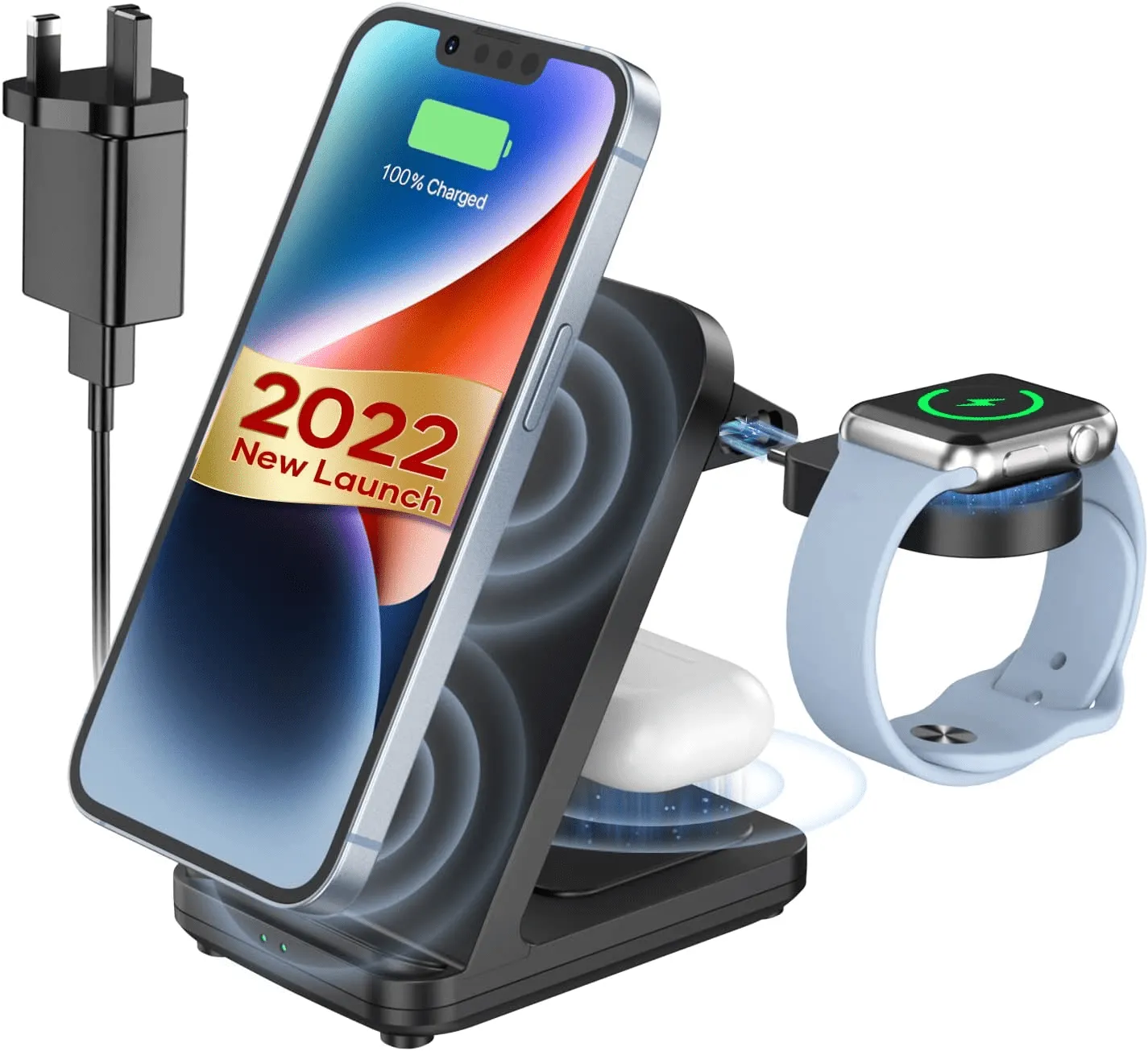 Wireless Charging Station for iPhone, iWatch AirPods