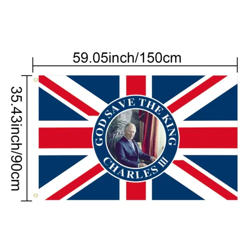 King Charles Flag for Street Coronation Parties Decorations