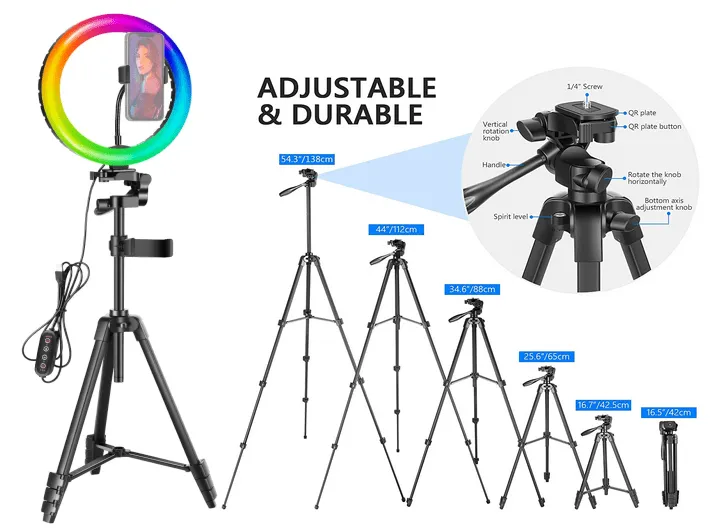 RGB Selfie Ring Light with Tripod Stand