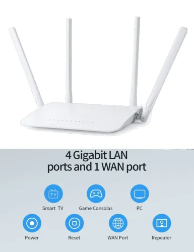 WiFi Router with 4-LAN Ports