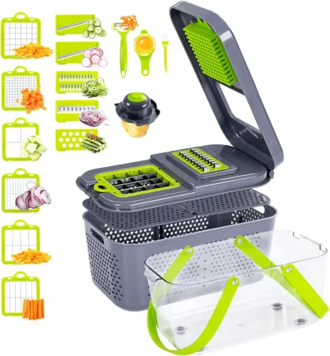 Multifunctional Vegetable Slicer with 13 Adjustable Blades