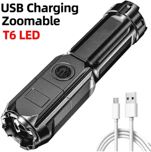 USB rechargeable torch, IPX6 waterproof