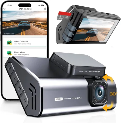 Dash Cam Front with WiFi 4K