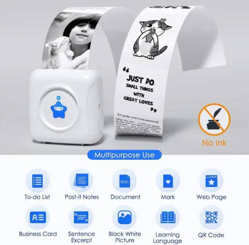 Portable Thermal Printer Compatible with Android and iOS