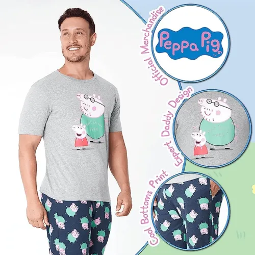 Pyjamas Set, Mens PJs with Daddy Pig, Daddy Gifts