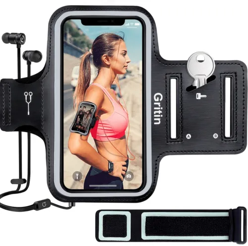 Sports Running Armband with Key and Headphone Slot