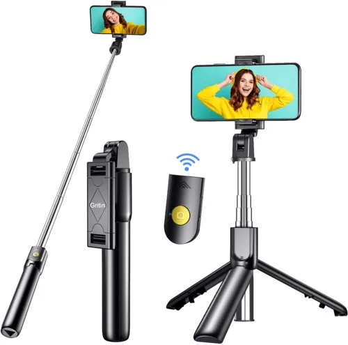 Extendable and Portable Selfie Stick with Detachable Wireless Remote