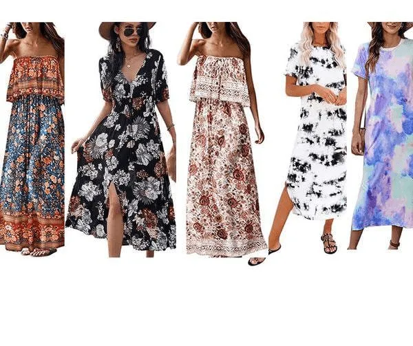 Women's Summer Flowy Midi Maxi Dress Long Beach