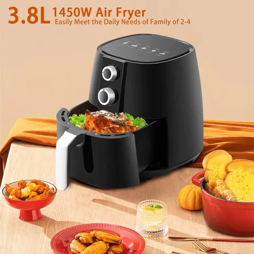 Air Fryer with Dual Knob Control Non-Stick Basket Oil-Free Fryer