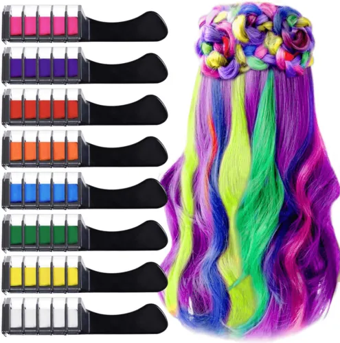 Temporary Hair Chalk Color Set with Lid Non-toxic Washable