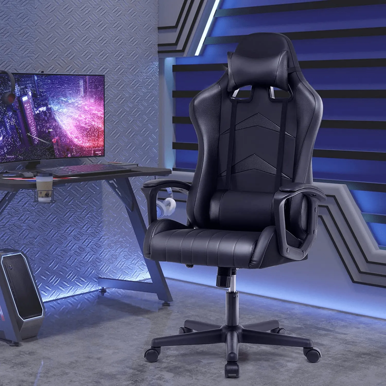 Ergonomic High Back Office Racing Chair with Armrest