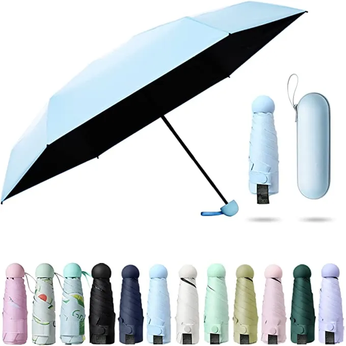 Mini Travel Umbrella Pocket Umbrella with Box Sun Protection