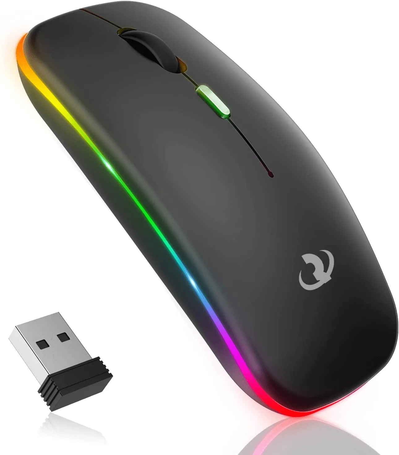 LED Wireless Rechargeable Mouse with Silent Click