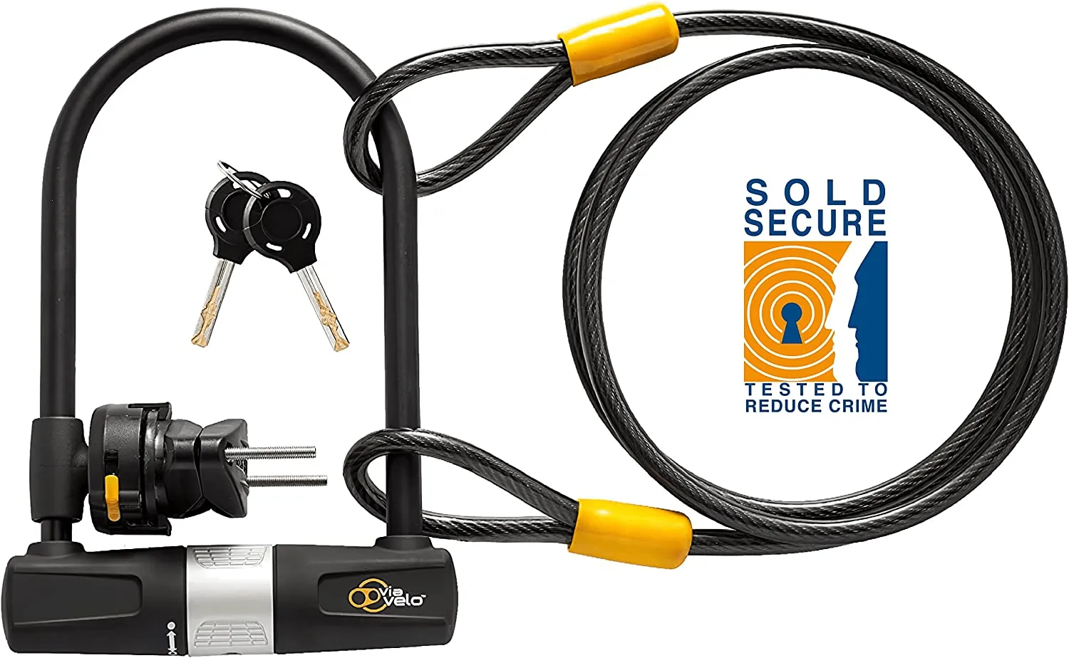 Bike U Lock with Cable Heavy Duty Bicycle U-Lock