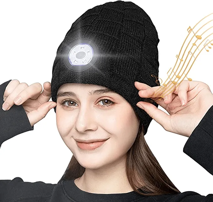 Wireless Bluetooth Beanie Caps Smart Cap with 3 Brightness Modes