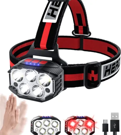 Head Torch Headlamp Rechargeable with Red Light