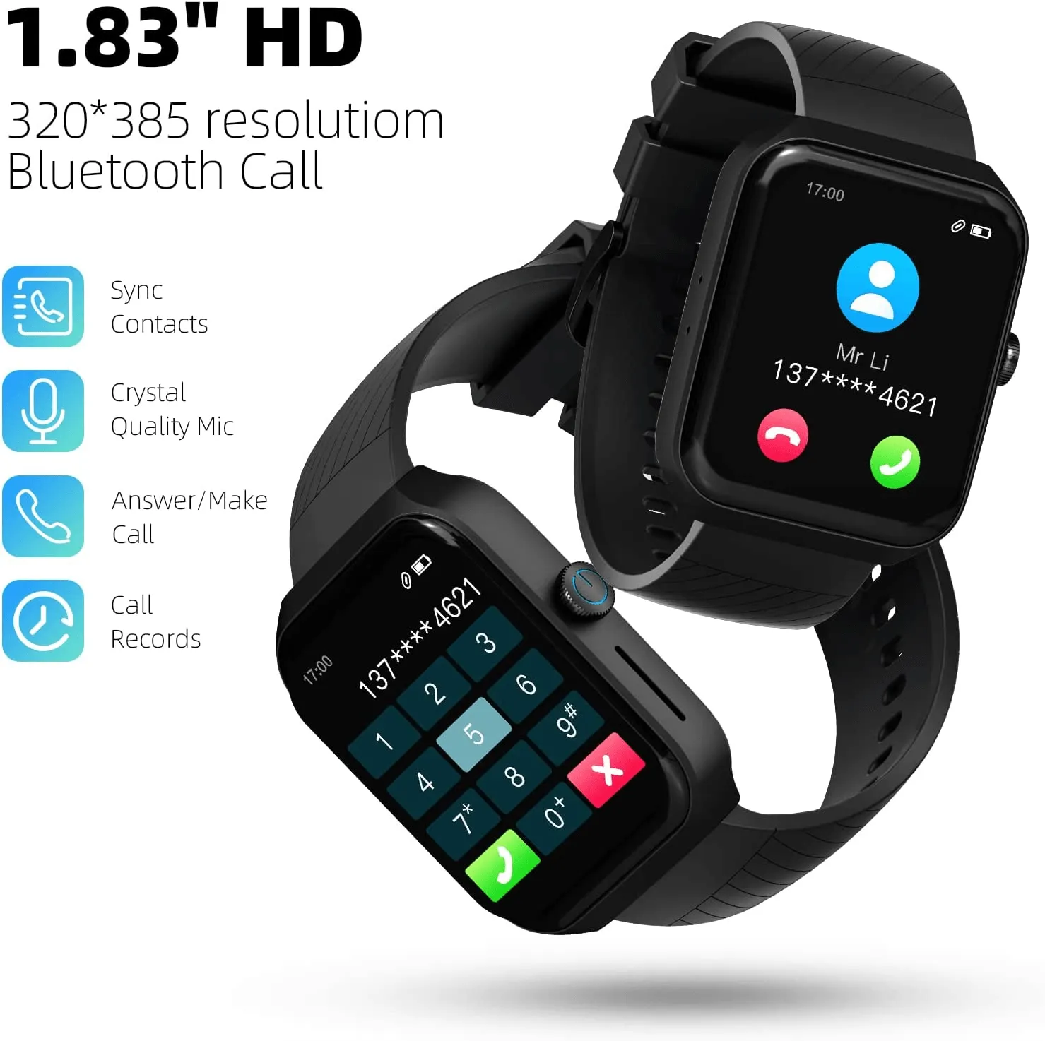 Touch Screen Fitness Watch with Heart Rate Sleep Monitor